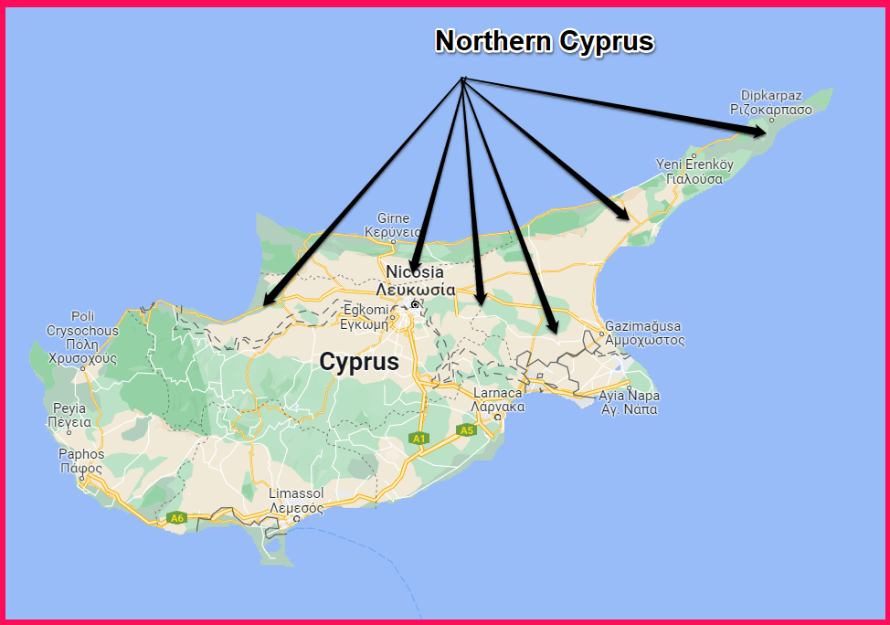 Map of Northern Cyprus