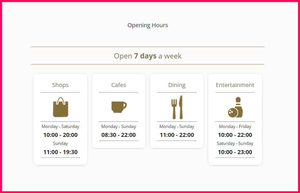 My Mall opening and closing hours